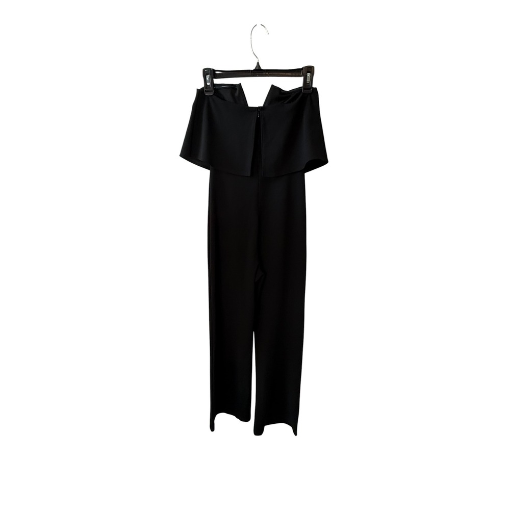 Lulus Black Strapless Notched Popover Wide‎ Leg Jumpsuit Formal Size S - Picture 4 of 10